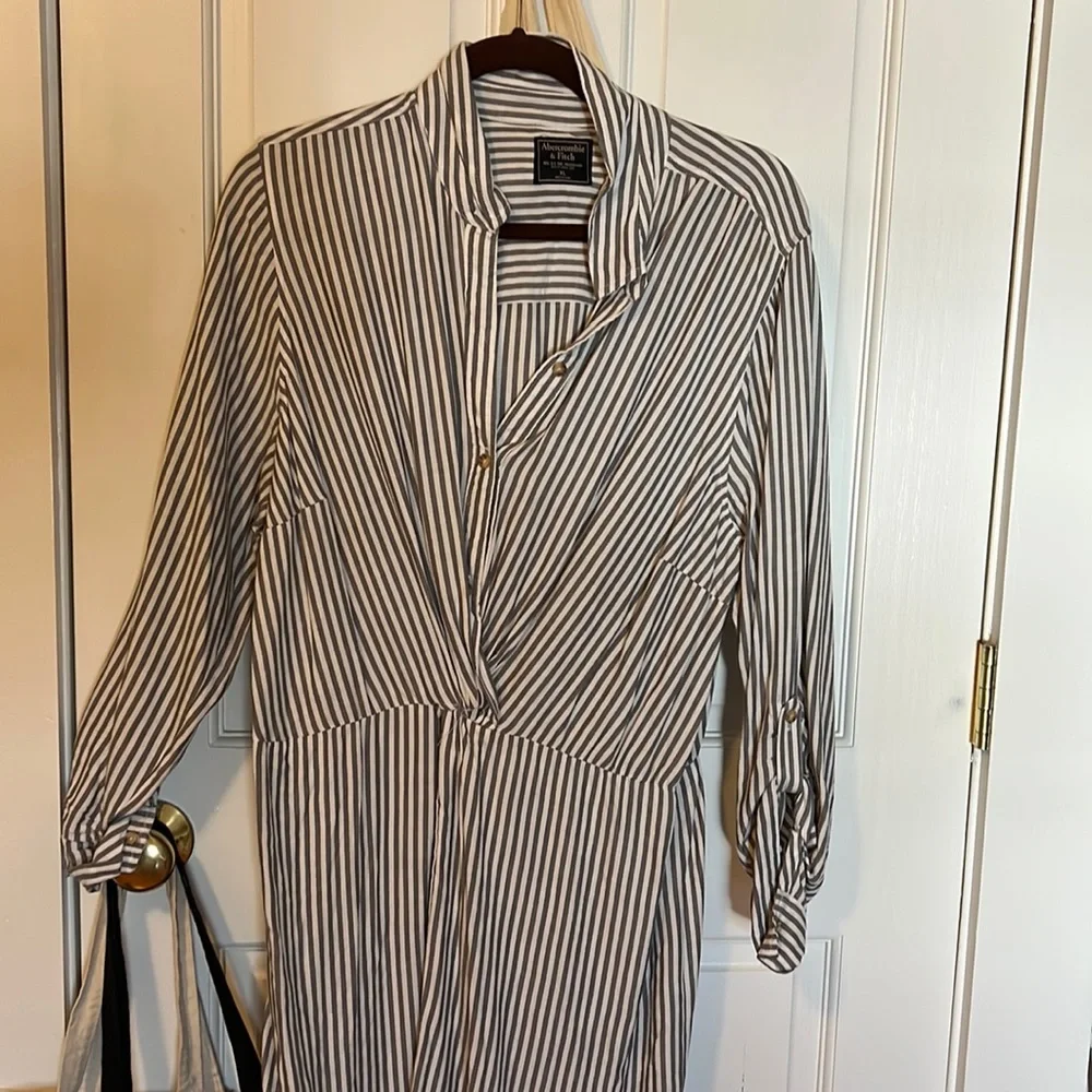 Abercrombie & Fitch striped shirt dress XL - Picture 1 of 4